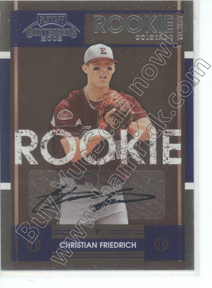 christian friedrich rookie rc draft auto autograph colorado rockies 2008 - Image 1 of 1