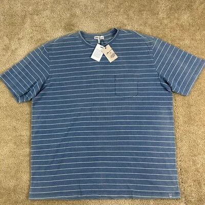 Camiseta Peter Millar Para Hombre XL Azul Rayas Corona Mar Algodón Golf Playa NUEVA Foto 1 de 4