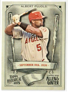 2021 Topps Allen and Ginter Historic Hits #HH32 Albert Pujols - Cardinals/Angels - Bild 1 von 1
