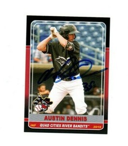 Austin Dennis 2019 Quad Cities River Bandits autographed signed team set card 