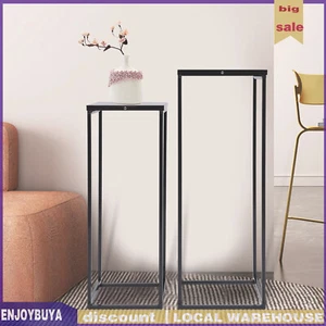 2pcs Metal Plant Stand Square Book Shelf Flower Display Rack Holder 22*22*60cm - Picture 1 of 13