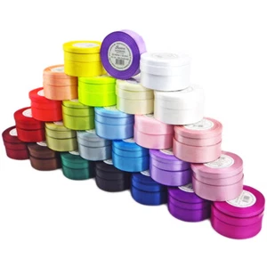 22 Meter Satinband Bastelband Schleifenband Geschenkband  6 12 25 mm auf Rolle - Bild 1 von 159