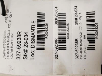 Lexus SC430, Passenger Exhaust Manifold, 2000-2010, 4.3L,V8, 3UZFE, 17104-50160 - Image 1 of 4