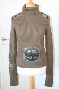 Original Long Pullover Wolle und Acryl SPLIT Khaki Camouflage Gr: M Neu - Bild 1 von 1