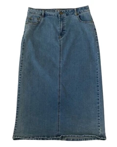 Maxi gonna Jessica London denim linea A taglia 12W blu lavaggio med elasticizzata - Foto 1 di 5