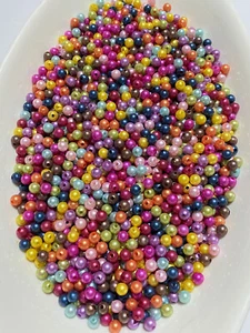6mm Colorfull Faux Pearl Beads For DIY Craft Jewellery Making Mini Spacer Beads - Picture 1 of 11