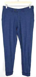 SUITSUPPLY Brescia Trousers Men's UK 38L / W33 Slim Fit Pleated Blue - Picture 1 of 6