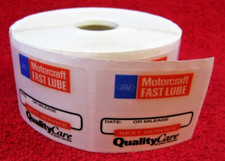 NOS 1980's Ford Motorcraft FAST LUBE Oil Change Stickers Large Roll OEM Lot