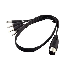 50cm MIDI DIN 5 Pin Male Plug to 4x 3.5mm 1/8" Jack Mono AUX Audio Adapter Cable - Picture 1 of 5
