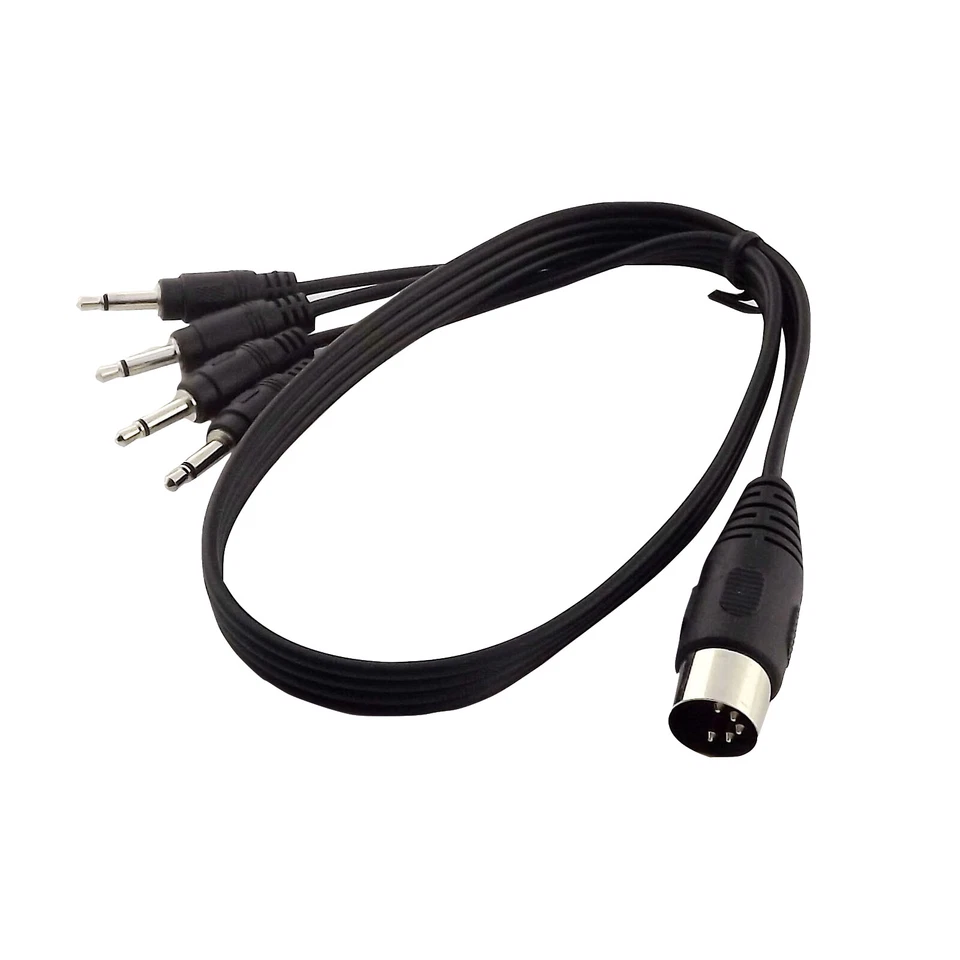 50cm MIDI DIN 5 Pin Male Plug to 4x 3.5mm 1/8" Jack Mono AUX Audio Adapter Cable - Image 1 of 1