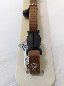 Bond & Co Cat Brown Leather Collar Safety Breakaway Dots Embossed 8 12 Inches - Picture 1 of 5