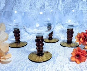 4 Cut & Etched  Roemer Romer Style Wine Glasses Set - Picture 1 of 10