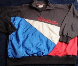 Vintage 80s-90s Reebok Sweatshirt 1/4 Zip Spellout Mens Size M - Picture 1 of 8