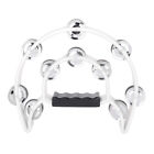 (White)Double Row Jingles Handbell Tambourine Percussion Musical Instrument Tdm