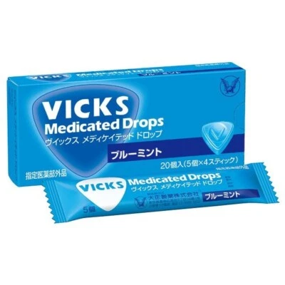 Vicks Medicated Drops Candy Blue Mint for throat 20 drops from Japan Taisho - Image 1 of 4