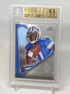 2007 UD Rookie Premiere Calvin Johnson #15 Rookie RC BGS 9.5 HOF GEM MT - Picture 1 of 4