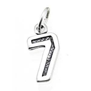 Sterling Silver Charm Jersey Number 7 - Sterling Silver Charm - Picture 1 of 2