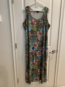 Colección Rogue Mujer Plus 2X Vestido de Sol Largo, Lindo Abertura Lateral - Imagen 1 de 9