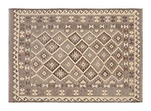 Afghan Kelim Old Style Natural Teppich 140x200 Handgewebt Beige Geometrisch a - Bild 1 von 5
