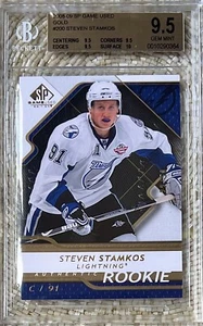 2008-09 SP GAME USED GOLD 22/50 STEVEN STAMKOS RC BGS 9.5 TRUE GEM FHOF - Picture 1 of 2