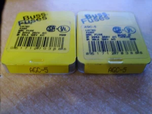 7 fusibili Buss AGC-5 - Bussman - 7 fusibili - 5 ampere - Foto 1 di 2