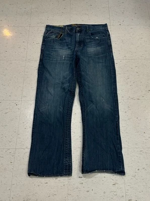 Fox Racing Fox Denim Straight Jeans Size 36x32 Faded Dark Blue - Image 1 of 4