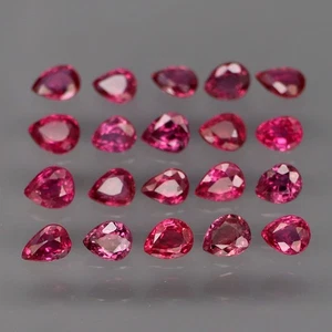 Forma de pera 3x2,5 a 3,5x2,5 mm.SIN CALENTAR Top Rojo Rosa Rubí Tailandia 20 piezas/2,32 quilates - Imagen 1 de 6