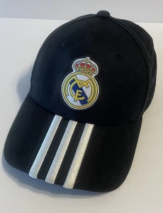 Adidas Real Madrid Black Adult Hat Cap Adjustable Outdoor - Picture 1 of 8