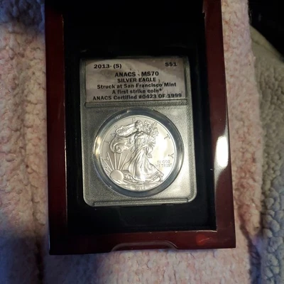 Silver Eagle First Strike 2013 (S) San Francisco Mint ANACS-MS70 Foto 1 de 2