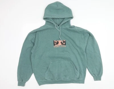 Urban Outfitters Men's Green Graphic Pullover Hoodie Size S Fleece - Image 1 of 4