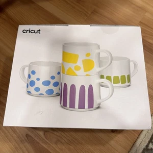 Cricut 10 Unzen Becher Presse Keramik Stapelbar Becher Rohling 4er Set In Weiß - Bild 1 von 3