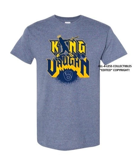 2025 BREWERS ANDREW VAUGHN TEE SGA T-SHIRT KING VAUGHN PICK UR SIZE ~ NO COPYCAT - Image 1 of 1