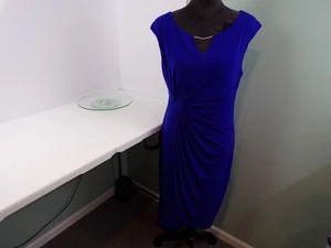 CONNECTED APPAREL NWT Womens Sz 14 Sleeveless Sheath Blue Dress - Picture 1 of 14