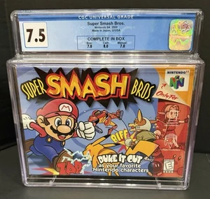 Super Smash Bros N64 7.5 CGC Graded CIB 7.0 Box & Manual 8.0 Cart VTG Games - Picture 1 of 4