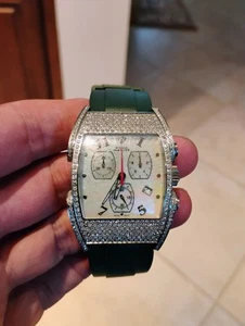 Aqua Master 4 Ctw Diamond Swiss Chronograph Ref. SAM-08 M.O.P Dial Men's Watch - Picture 1 of 18