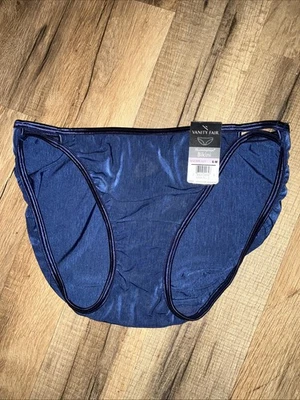 VANITY FAIR Illumination Admiral Navy Blue String Bikini Panty Womens Sz 6/M NWT - Image 1 of 4