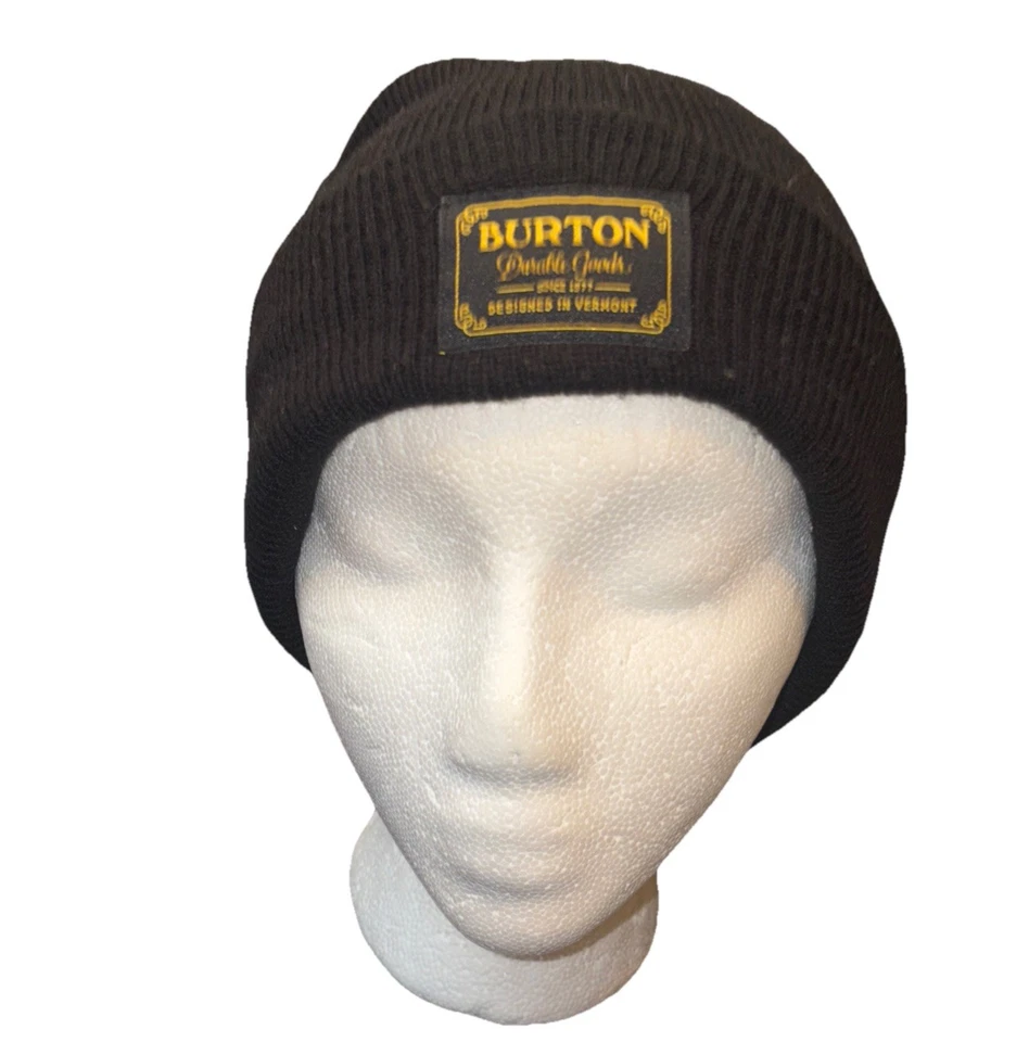 Burton 耐用商品黑色针织无檐帽冬季帽子自 1977 年以来在佛蒙特州制造 — 第 1/4 张图片
