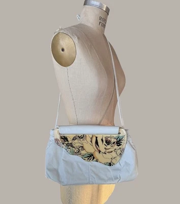 Bolsa de mão vintage década de 1980 couro branco MOON por Patricia Smith - Imagem 1 de 4