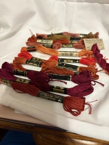 DMC Skeins Embroidery Lot Of 12 Reds/ Orange - Picture 1 of 3