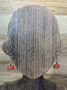 Halloween Jack o' Lantern orange Emaille baumelnde Ohrhänger Mode Ohrringe - Bild 1 von 7