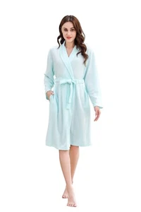 RH Women Robe Long Knit Bathrobe Soft Sleepwear Ladies Loungewear S-3XL RHW4009 - Picture 1 of 7