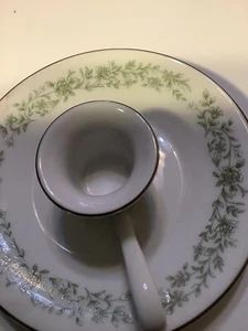 Mikasa China Taper Candleholders Green Flowers Montclair - Set of 2 - Picture 1 of 4