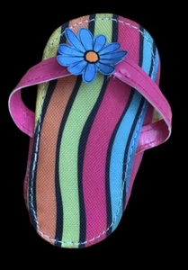 Pink striped flip flop little brownie Small Purse Coin Bag Wallet Mini Kids - Picture 1 of 3
