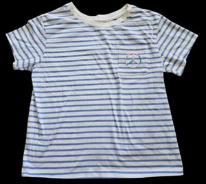 * CAT & JACK Blue Striped Short Sleeved Top Girls Size 10-12 - Picture 1 of 3
