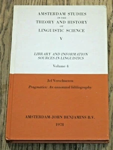 "Amsterdam Studies Linguistic: Library Information Sources" Jef Verschueren 1978 - Picture 1 of 11