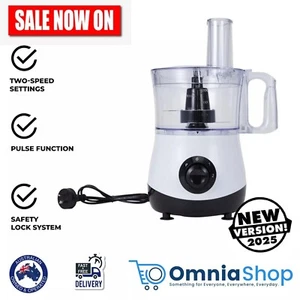 Food Processor Chopper 1.2L Vegetable Fruit Slicer Shredder Dough Whisk Mixer - Picture 1 of 6