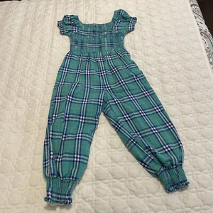 Sweet Honey Summer Jumpsuit Plaid 4T - Picture 1 of 8