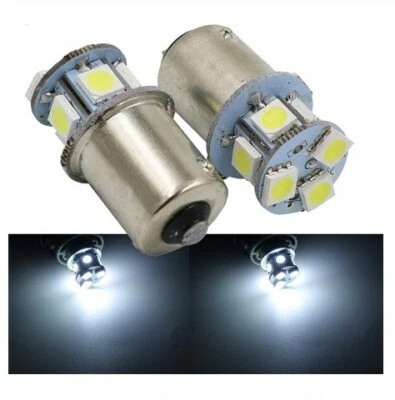 2x Ampoules LED BA15S 8SMD 6000K Blanc Veilleuses Feux Auto Moto - Photo 1/2