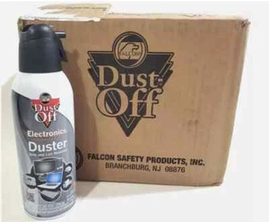 Falcon Dust-Off Compressed Computer Gas Duster 10 oz 12 Pack - Afbeelding 1 van 13