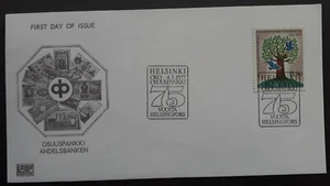 1977 Finland Banking Movement FDC ties 0.9Mk Stamp cd Helsinki - Bild 1 von 2